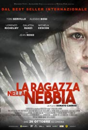 La Ragazza Nella Nebbia Movie Poster- Pale girl's face superimposed on dark forest image