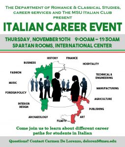 Italian Career Event @ Spartan Rooms, International Center  | East Lansing | Michigan | United States