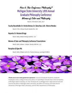 Graduate Philosophy Conference: Faculty Roundtable @ South Kedzie Hall 105 | East Lansing | Michigan | United States