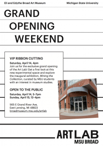 Broad Art Lab to open on April 14 and 15