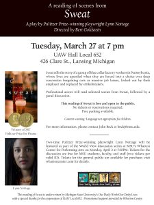 A Reading of Scenes from "Sweat" @ UAW Hall Local 652 | Lansing | Michigan | United States