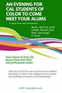 An Evening for CAL Students of Color to Come Meet Your Alums @ B Wells Atrium | East Lansing | Michigan | United States