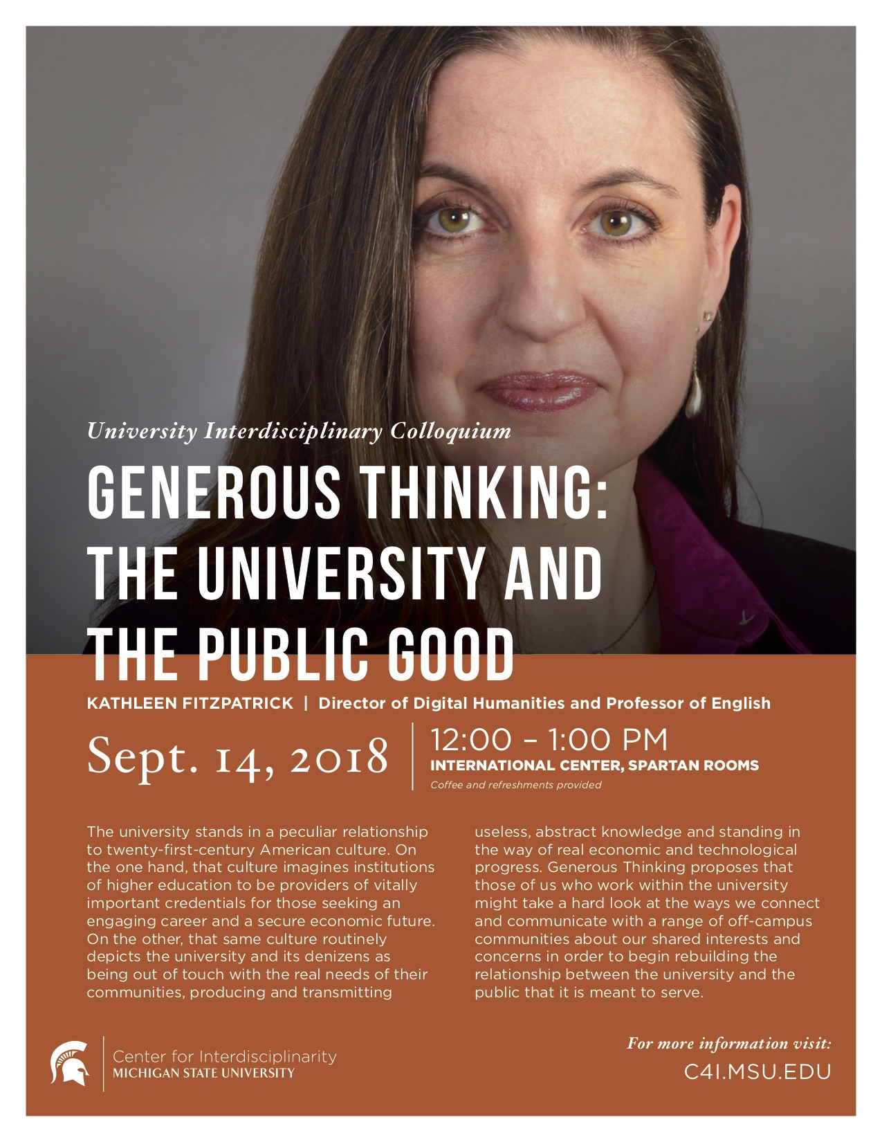 Generous Thinking: The University and the Public Good @ International Center, Spartan Rooms | East Lansing | Michigan | United States