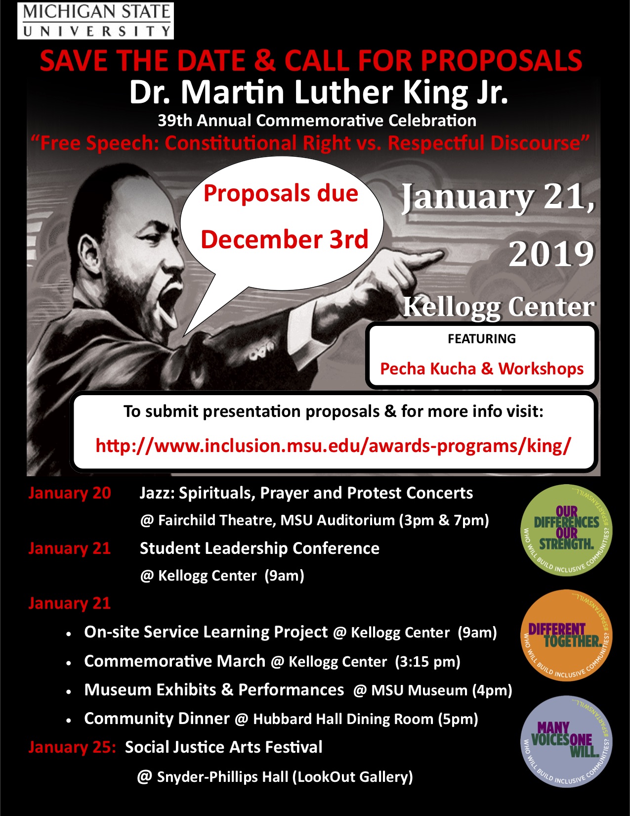 39th Annual Commemorative Celebration of Martin Luther King Jr. March @ Kellogg Center | East Lansing | Michigan | United States
