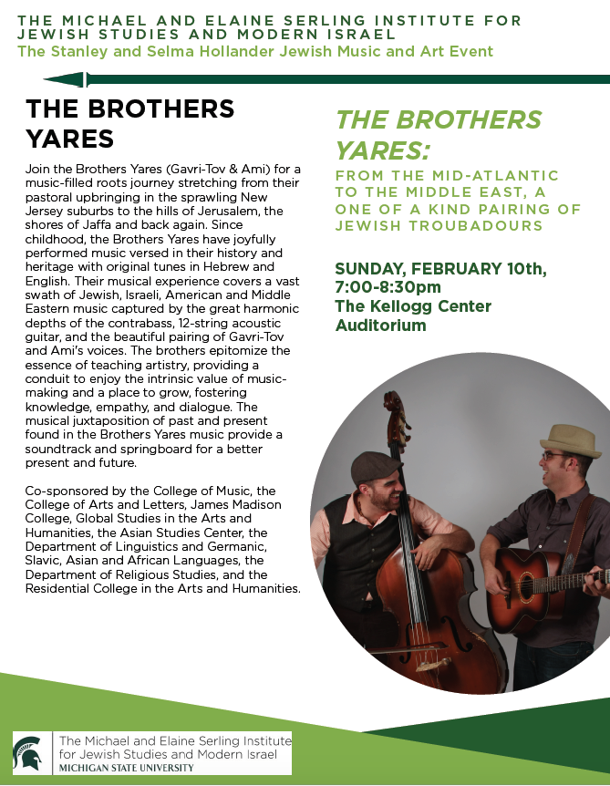 The Brother Yares: From the Mid-Atlantic to the Middle East, a One of a Kind Pairing of Jewish Troubadours @ Kellogg Center Auditorium | East Lansing | Michigan | United States
