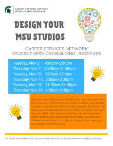 Design Your MSU Studios @ Student Services Building, Room #113