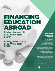 Financing Education Abroad @ Wells Hall, Room B122
