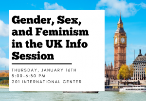 Gender, Sex, and Feminism in the UK Info Session @ 201 International Center