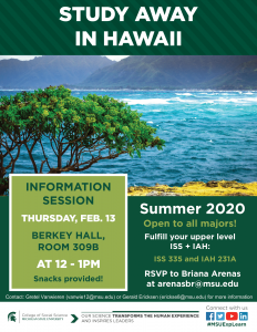 Study Away in Hawaii Info Session @ Berkey Hall, Room 309B