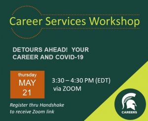 DETOURS AHEAD: YOUR CAREER AND COVID-19 @ Zoom