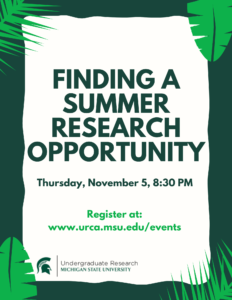 Finding a Summer Research Opportunity