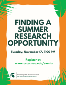 Finding a Summer Research Opportunity